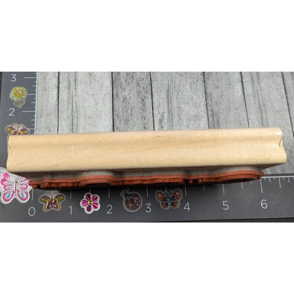 Denami Design Flower‎ Leafy Border Swirl Rubber Stamp Wood #E11 - Picture 3 of 3